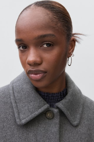 Manteau drap de  laine - Gris