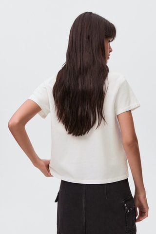 T-shirt coton imprimé cygnes - Blanc