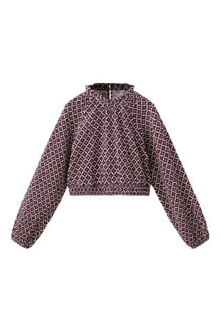 Blouse en coton à fleurs - Bordeaux