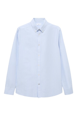 Chemise oxford rayée - Bleu