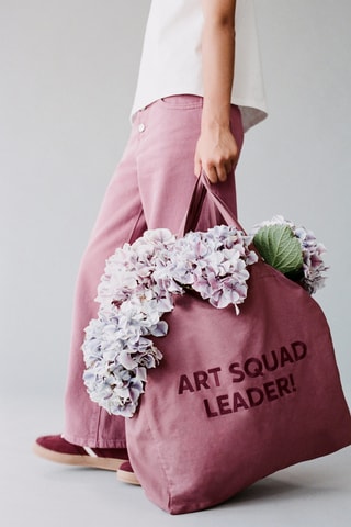 Tote bag brodé - Rose