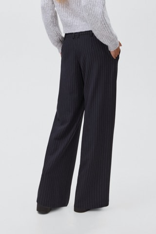 Pantalon rayé de costume - Bleu marine