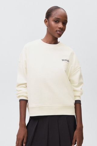 Sweat-shirt coton imprimé - Blanc