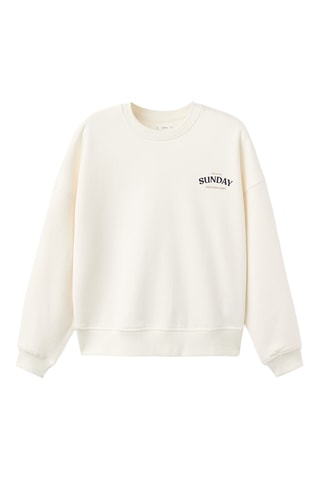 Sweat-shirt coton imprimé - Blanc