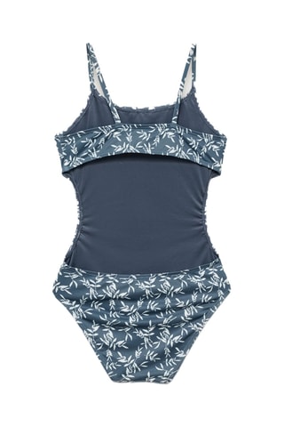Maillot de bain imprimé feuilles - Noir