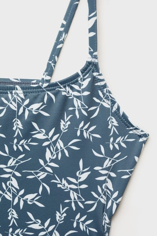 Maillot de bain imprimé feuilles - Noir