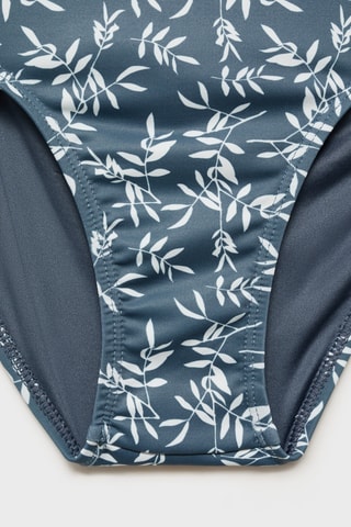 Maillot de bain imprimé feuilles - Noir