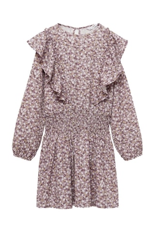 Robe à fleurs à volants - Violet