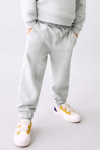 Jogging coton taille élastique - Gris