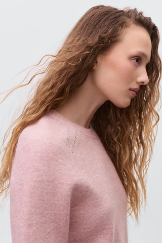 Pull-over maille clouté - Rose