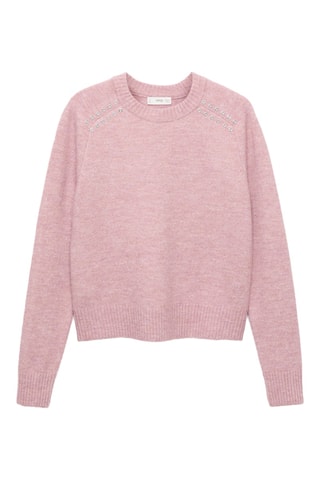 Pull-over maille clouté - Rose