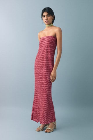 Robe fluide imprimée - Rose