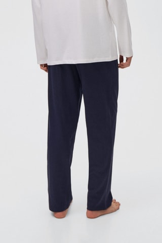 Pyjama long en coton - Bleu marine