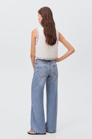 Gilet broderie ethnique - Blanc