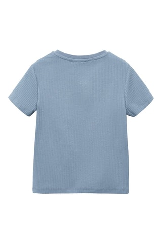 T-shirt coton côtelé - Bleu