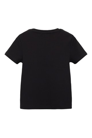 T-shirt coton côtelé - Noir
