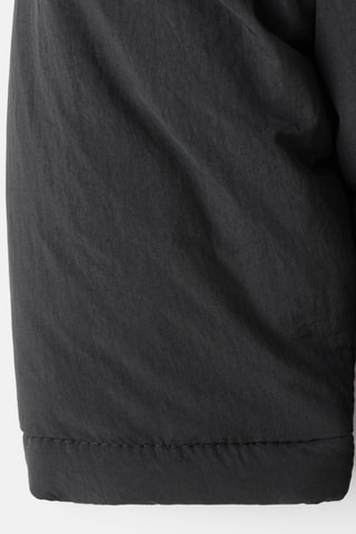 Anorak matelassé capuche imitation fourrure - Noir