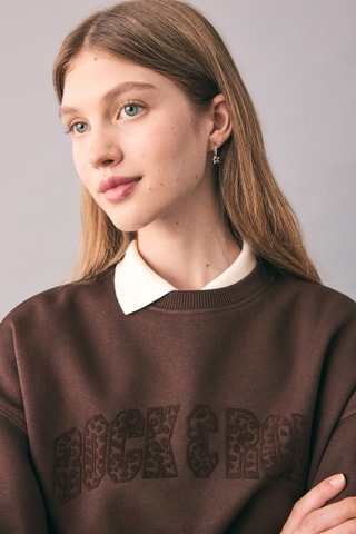 Sweat-shirt imprimé animal - Marron