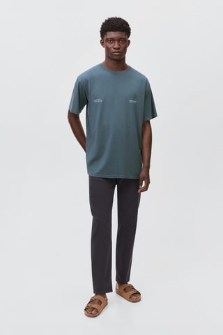 T-shirt coton imprimé - Bleu foncé