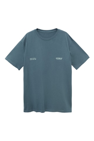 T-shirt coton imprimé - Bleu foncé