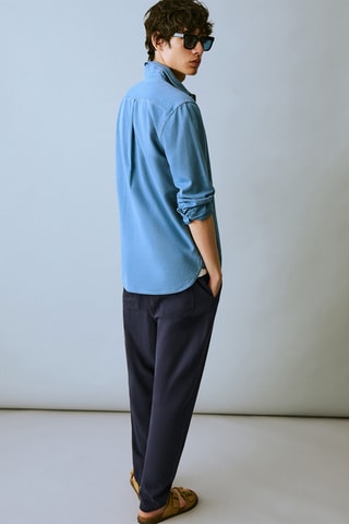 Pantalon lin coton - Bleu marine