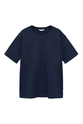 T-shirt manches à revers - Bleu marine