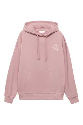 Sweat-shirt imprimé capuche - Rose