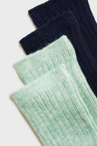 Pack 2 paires de chaussettes côtelées - Vert