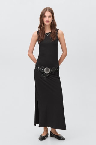 Robe longue en maille - Noir