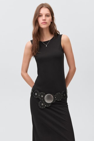 Robe longue en maille - Noir