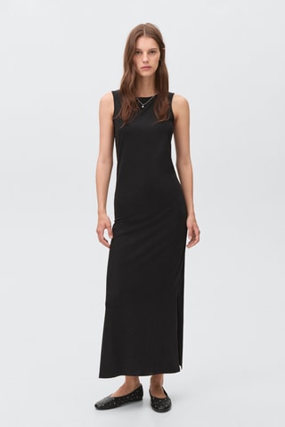 Robe longue en maille - Noir