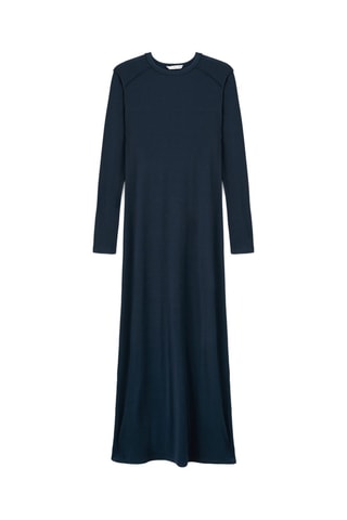 Robe longue uni - Bleu marine