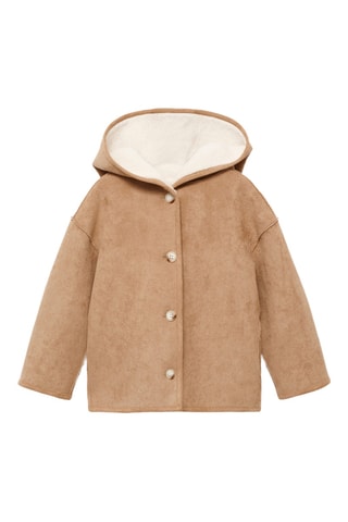 Manteau double face réversible effet mouton - Marron