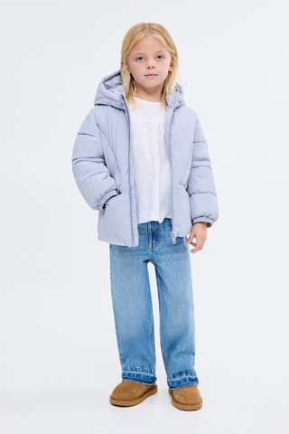 Anorak matelassé à capuche - Bleu