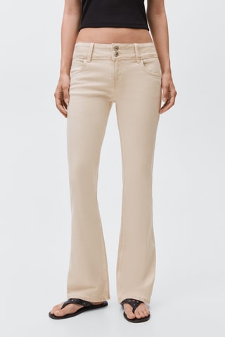 Jean flare taille basse - Beige