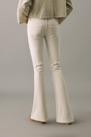 Jean flare taille basse - Beige