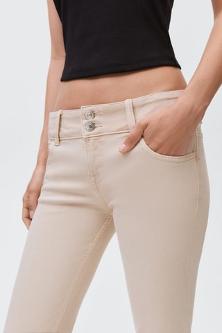 Jean flare taille basse - Beige