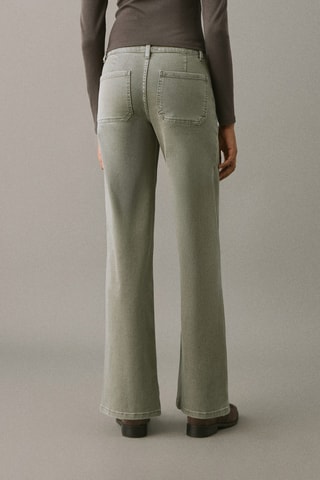 Jean style jupe-culotte clouté - Vert clair