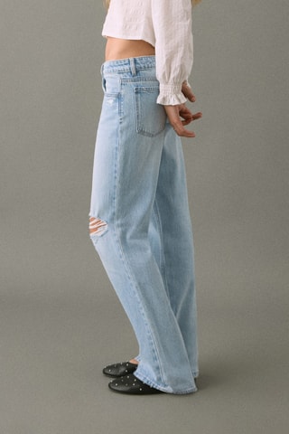 Jean straight-fit déchirures - Bleu clair