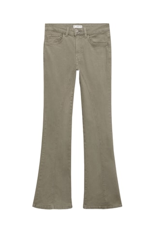 Jean flare à coutures décoratives - Kaki