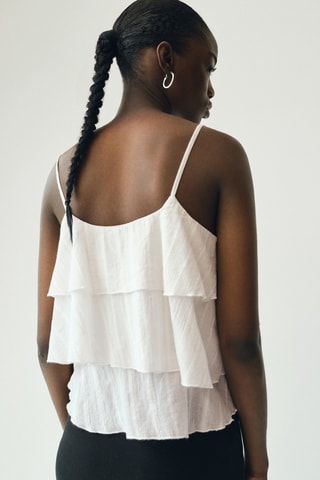 Top volants Lurex - Blanc