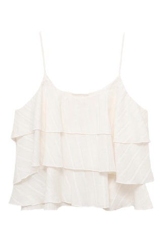 Top volants Lurex - Blanc