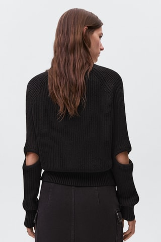 Pull-over maille ouvertures - Noir