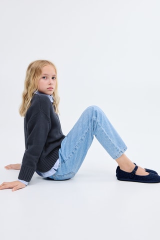 Pull-over maille manches longues - Bleu marine