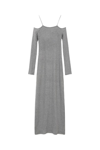 Robe en maille à découpe - Gris foncé