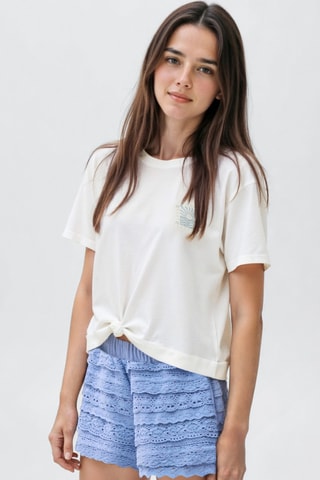 T-shirt crop nœud - Blanc
