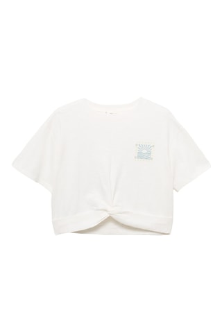 T-shirt crop nœud - Blanc