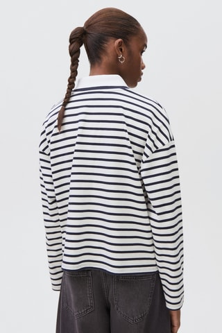 T-shirt coton à rayures - Bleu marine