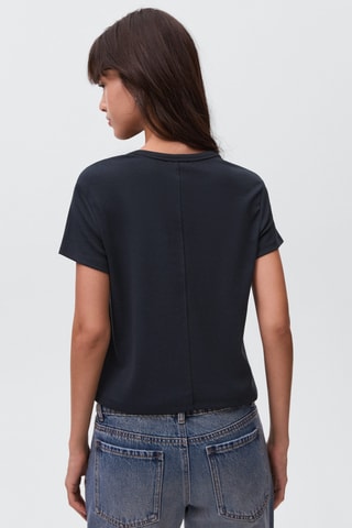 T-shirt basique en coton - Bleu marine