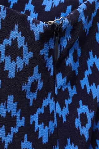 Robe fluide imprimée - Bleu marine